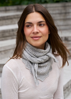 Misty medium pointelle scarf Grey Melange Neo Noir 